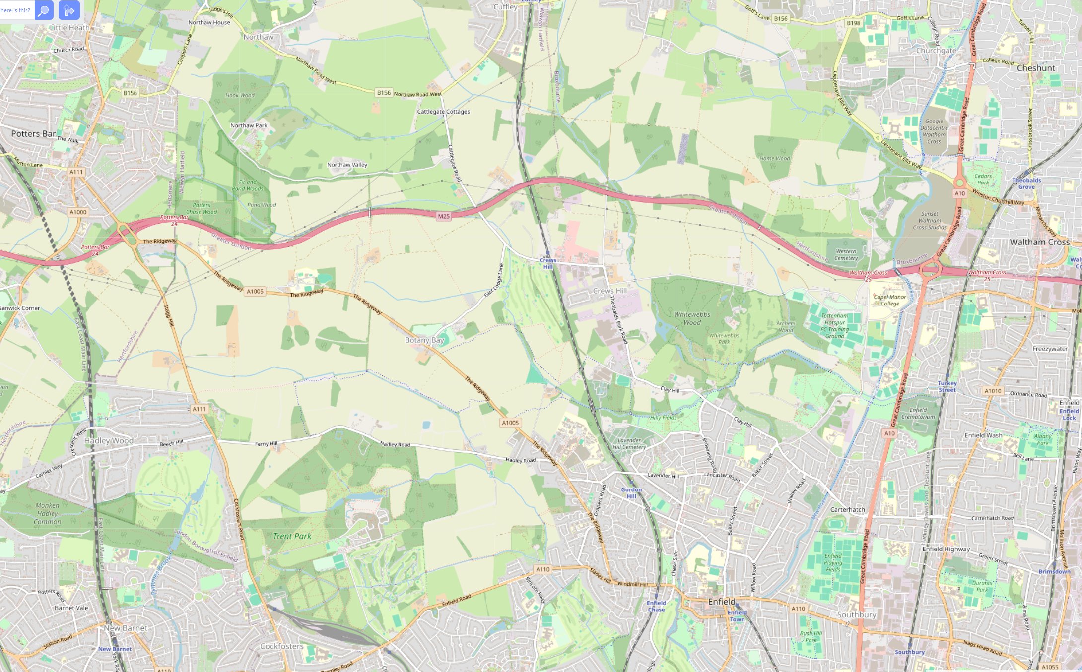 Map of Crews Hill